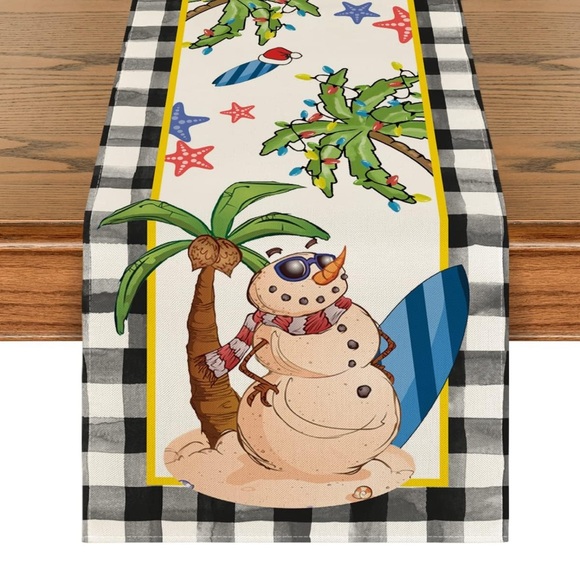 Other - New Tropical Snowman Themed Christmas Table Runner 13”x 48”